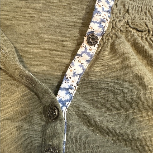 Meadow Rue 100% Cotton Olive Green Women's Top - Picture 5 of 6